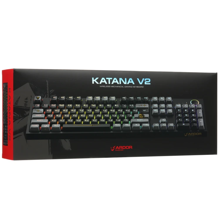 Клавиатура проводная + беспроводная ARDOR GAMING Katana V2, черный Клавиатура проводная + беспроводная ARDOR GAMING Katana V2, черный