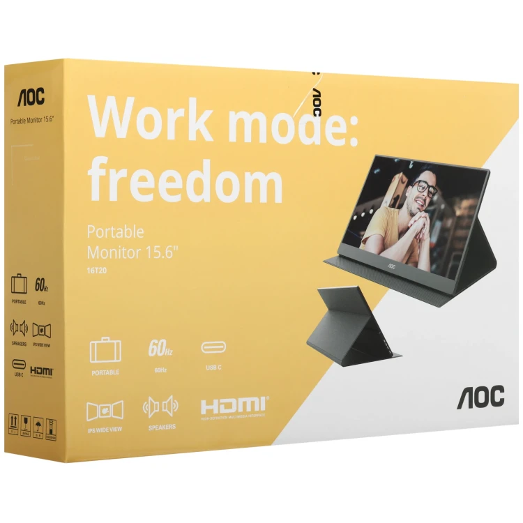 15.6" Монитор AOC 16T20, 60 Hz, 1920x1440, IPS, 5 ms, 230 cd/m², 800:1, черный 15.6" Монитор AOC 16T20, 60 Hz, 1920x1440, IPS, 5 ms, 230 cd/m², 800:1, черный