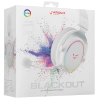 Проводные наушники ARDOR GAMING Blackout, 7.1 Virtual, охватывающие, белый