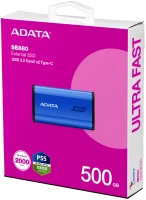 500 ГБ Внешний SSD ADATA SE880 [AELI-SE880-500GCBU], USB 3.2 Gen 2x2 Type-C