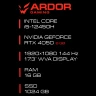 17.3" Ноутбук ARDOR GAMING NEO N17-I5ND610, Intel Core i5-12450H, DDR5-16ГБ, SSD-1ТБ, GeForce RTX 4050-6ГБ, без ОС 17.3" Ноутбук ARDOR GAMING NEO N17-I5ND610, Intel Core i5-12450H, DDR5-16ГБ, SSD-1ТБ, GeForce RTX 4050-6ГБ, без ОС