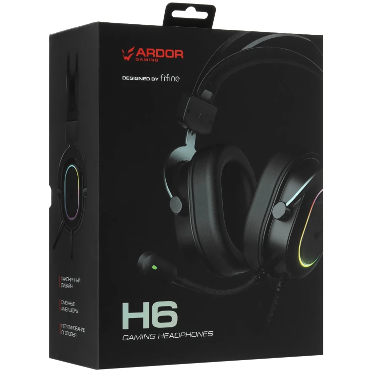 Проводные наушники ARDOR GAMING H6, 2025, 7.1 Virtual, охватывающие, черный Проводные наушники ARDOR GAMING H6, 2025, 7.1 Virtual, охватывающие, черный