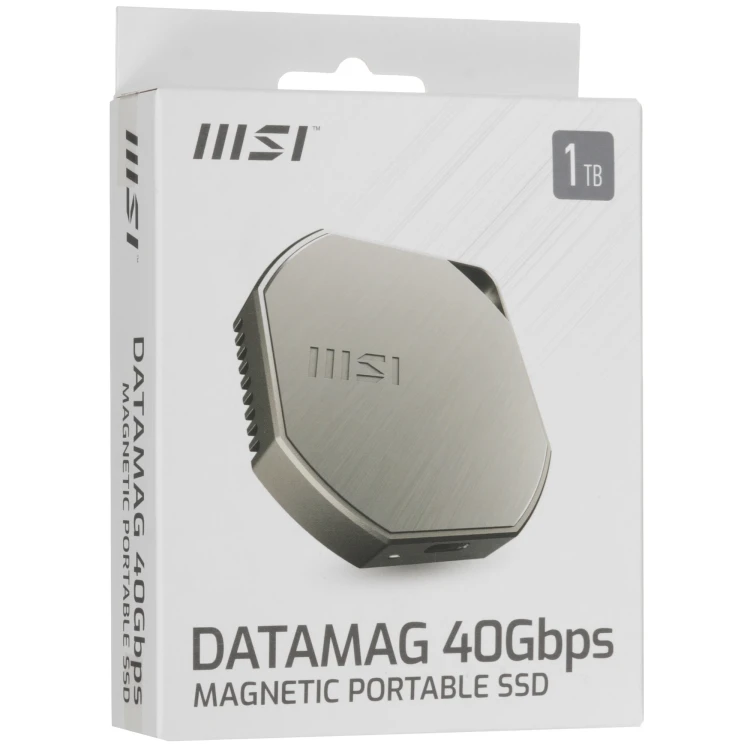 1024 ГБ Внешний SSD MSI DATAMAG [S78-440L3B0-P83], USB 4, магнитное крепление, серый
