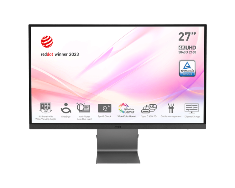 Монитор MSI Modern MD271UL, 3840x2160, 60 Гц, IPS, LED, 1000:1, 300 Кд/м² серый