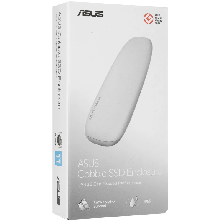 M.2, SATA Внешний бокс ASUS Cobble Gray, USB 3.2 Gen 2 Type-C, серый