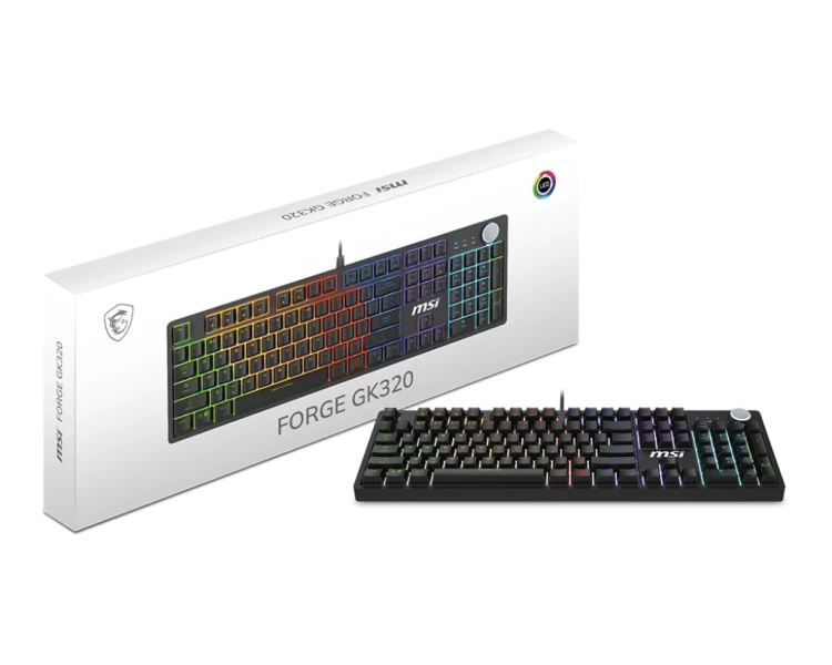 Клавиатура проводная MSI FORGE GK320, [S11-04RU259-HH9], черный