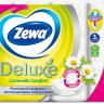 Туалетная бумага Zewa Deluxe Ромашка, 3 слоя, 12 рулонов