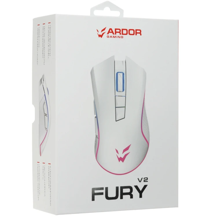 Мышь беспроводная/проводная ARDOR GAMING Fury V2 [ARDW-FURY3325-WT] белый