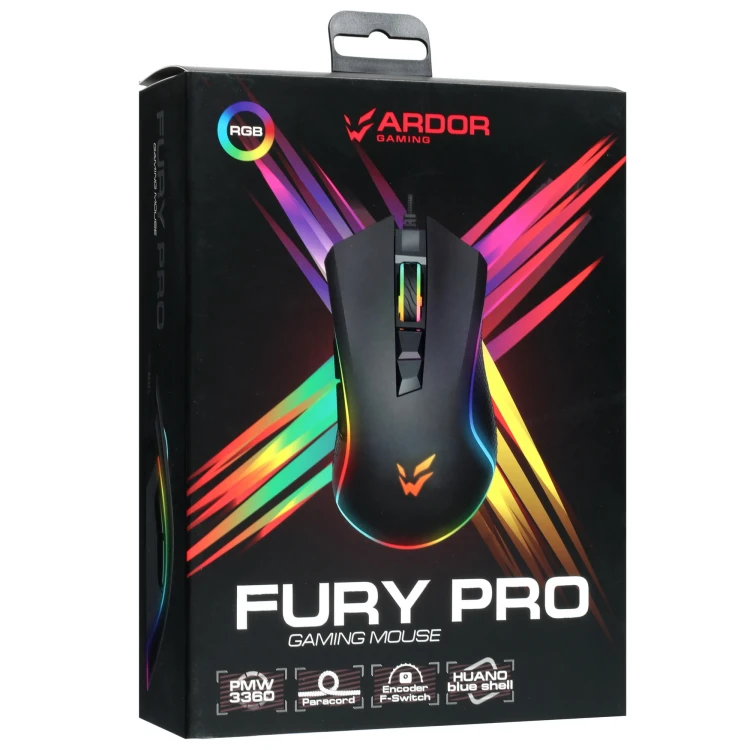 Мышь проводная ARDOR GAMING Fury PRO [ARD-FURY3360-BK] черный