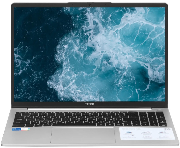 16" Ноутбук Tecno Megabook K16, 1920x1200, IPS, Intel Core i5-1235U, RAM 16 ГБ, SSD 512 ГБ, Intel Iris Xe Graphics, Windows 11 Home Single Language, серебристый