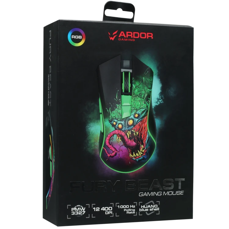 Мышь проводная ARDOR GAMING Fury Beast [ARD-FURY3327-BEAST-GR] зеленый
