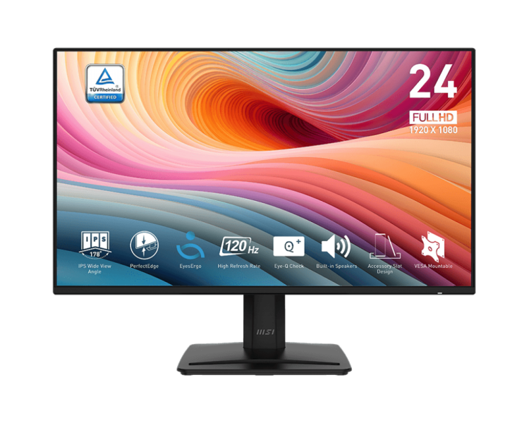 23.8" Монитор MSI PRO MP242A E2, 1920x1080, 120 Гц, IPS, LED, 1500:1, 300 Кд/м², черный