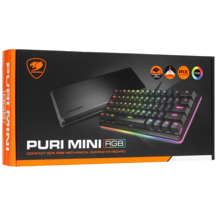 Клавиатура проводная Cougar Puri mini RGB, механическая, черный Клавиатура проводная Cougar Puri mini RGB, механическая, черный