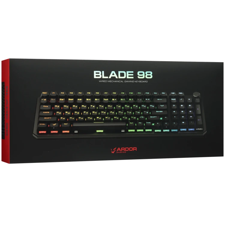 Клавиатура проводная ARDOR GAMING Blade 98, RGB, Kailh Red V2, черный, [AG-ODM-B98-Red-B]
