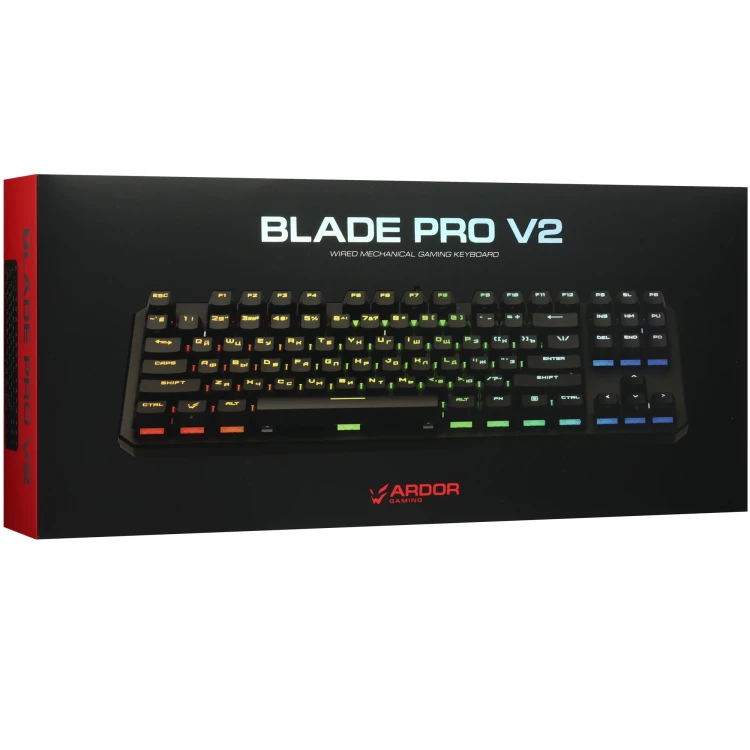 Клавиатура проводная ARDOR GAMING Blade PRO V2, RGB, Kailh Red V2, черный, [AG-ODM-B87-Red-B]