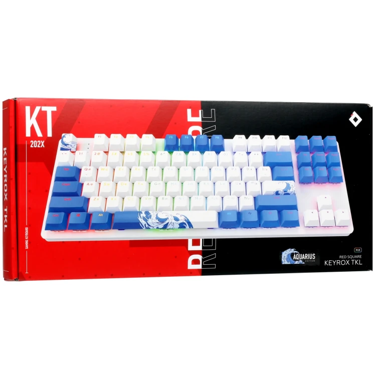 Клавиатура проводная Red Square Keyrox TKL Aquarius, белый, синий Клавиатура проводная Red Square Keyrox TKL Aquarius, белый, синий