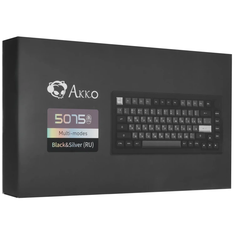 Клавиатура проводная + беспроводная Akko 5075B Plus, механическая, RGB, черный Клавиатура проводная + беспроводная Akko 5075B Plus, механическая, RGB, черный