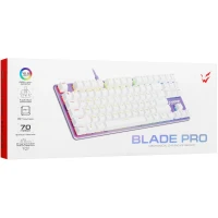 Клавиатура проводная ARDOR GAMING Blade PRO, Kailh Red, RGB, фиолетовый, белый, [AG-FL-B87Red-Purp]