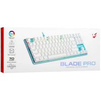 Клавиатура проводная ARDOR GAMING Blade PRO, Kailh Red, RGB, голубой, белый, [AG-FL-B87Red-Mint]