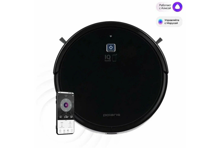 Робот-пылесос Polaris PVCR Wave 15 WiFi IQ Home Aqua, черный Робот-пылесос Polaris PVCR Wave 15 WiFi IQ Home Aqua, черный