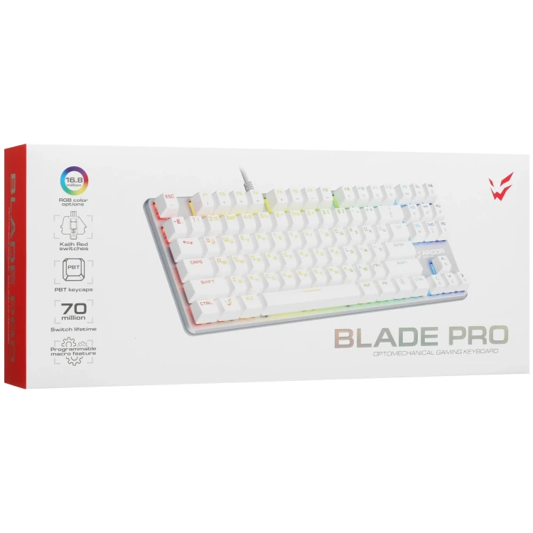 Клавиатура проводная ARDOR GAMING Blade PRO, Kailh Red, RGB, белый, [AG-FL-B87Red-W]