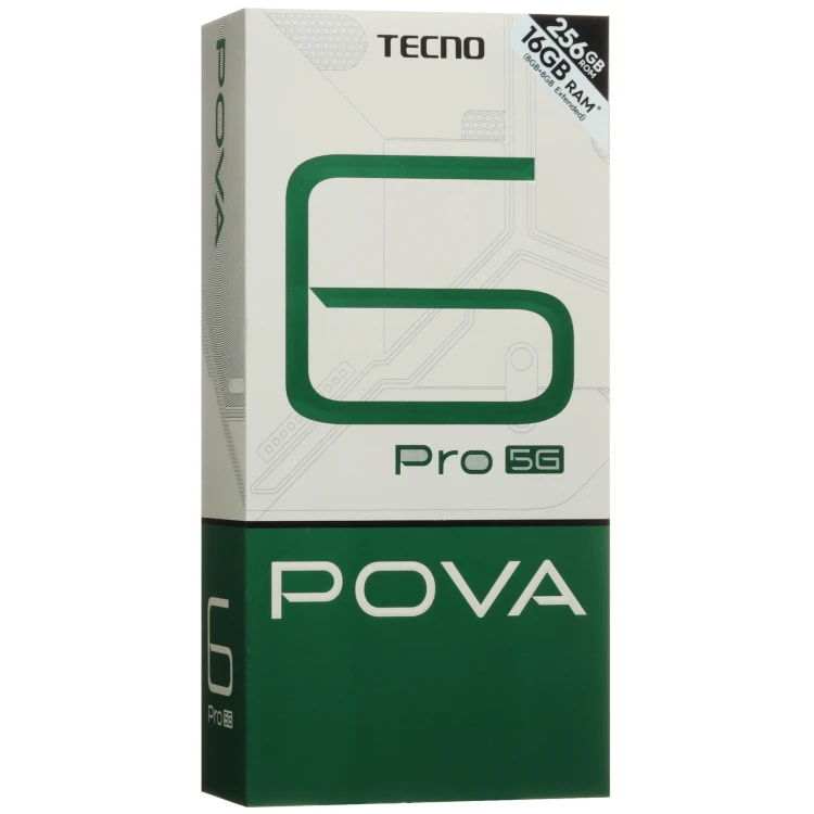 6.8" Смартфон Tecno POVA 6 Pro 5G 8/256 ГБ, NFC, 6000 мА*ч, серый 6.8" Смартфон Tecno POVA 6 Pro 5G 8/256 ГБ, NFC, 6000 мА*ч, серый